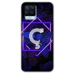 Realme 8 Pro Dark Neon Yaprak C Harfi Baskılı Uyumlu Silikon Kılıf