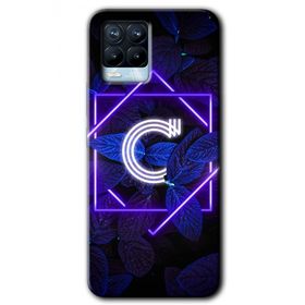 Realme 8 Pro Dark Neon Yaprak C Harfi Baskılı Uyumlu Silikon Kılıf