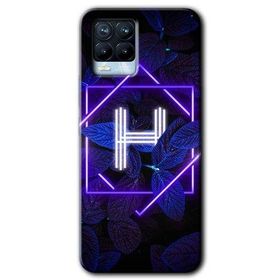 Realme 8 Pro Dark Neon Yaprak H Harfi Baskılı Uyumlu Silikon Kılıf