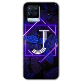Realme 8 Pro Dark Neon Yaprak J Harfi Baskılı Uyumlu Silikon Kılıf