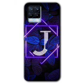 Realme 8 Pro Dark Neon Yaprak J Harfi Baskılı Uyumlu Silikon Kılıf