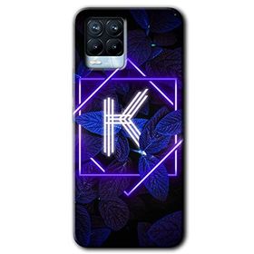 Realme 8 Pro Dark Neon Yaprak K Harfi Baskılı Uyumlu Silikon Kılıf