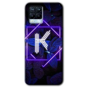 Realme 8 Pro Dark Neon Yaprak K Harfi Baskılı Uyumlu Silikon Kılıf