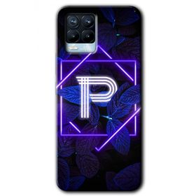 Realme 8 Pro Dark Neon Yaprak P Harfi Baskılı Uyumlu Silikon Kılıf