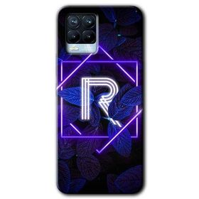 Realme 8 Pro Dark Neon Yaprak R Harfi Baskılı Uyumlu Silikon Kılıf