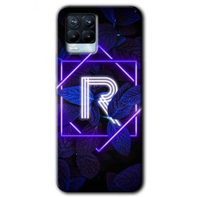 Realme 8 Pro Dark Neon Yaprak R Harfi Baskılı Uyumlu Silikon Kılıf