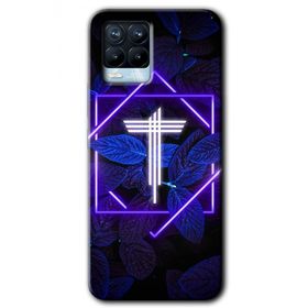 Realme 8 Pro Dark Neon Yaprak T Harfi Baskılı Uyumlu Silikon Kılıf