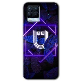 Realme 8 Pro Dark Neon Yaprak Ü Harfi Baskılı Uyumlu Silikon Kılıf