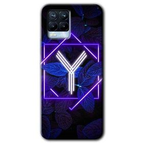Realme 8 Pro Dark Neon Yaprak Y Harfi Baskılı Uyumlu Silikon Kılıf