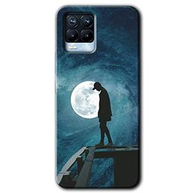 Realme 8 Pro Dolunay Yalnızlık Baskılı Uyumlu Silikon Kılıf