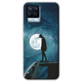 Realme 8 Pro Dolunay Yalnızlık Baskılı Uyumlu Silikon Kılıf