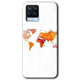 Realme 8 Pro Dünya Haritası Baskılı Uyumlu Silikon Kılıf