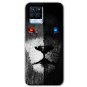 Realme 8 Pro Fire and Ice Lion Baskılı Uyumlu Silikon Kılıf