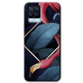 Realme 8 Pro Flamingo Yaprak Baskılı Uyumlu Silikon Kılıf