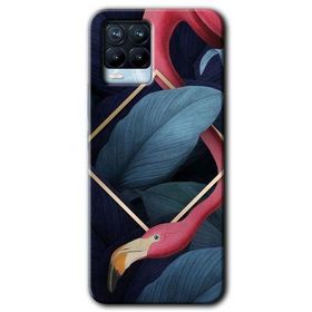 Realme 8 Pro Flamingo Yaprak Baskılı Uyumlu Silikon Kılıf