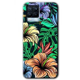 Realme 8 Pro Hibiscus Flowers Baskılı Uyumlu Silikon Kılıf