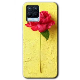 Realme 8 Pro Kırmızı Gül Baskılı Uyumlu Silikon Kılıf