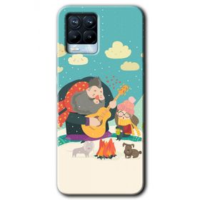 Realme 8 Pro Kış Pikniği Baskılı Uyumlu Silikon Kılıf