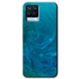 Realme 8 Pro Mavi Aura Baskılı Uyumlu Silikon Kılıf