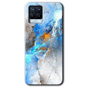 Realme 8 Pro Mavi Buzul Baskılı Uyumlu Silikon Kılıf