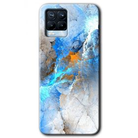 Realme 8 Pro Mavi Buzul Baskılı Uyumlu Silikon Kılıf
