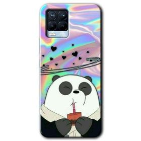Realme 8 Pro Milkshake Panda Baskılı Uyumlu Silikon Kılıf