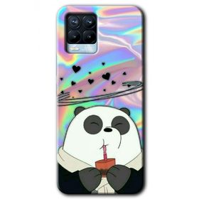 Realme 8 Pro Milkshake Panda Baskılı Uyumlu Silikon Kılıf