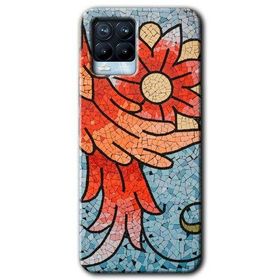 Realme 8 Pro Mozaik Çiçek Baskılı Uyumlu Silikon Kılıf