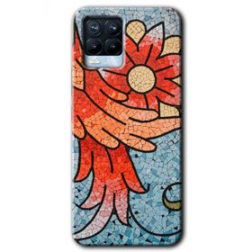 Realme 8 Pro Mozaik Çiçek Baskılı Uyumlu Silikon Kılıf