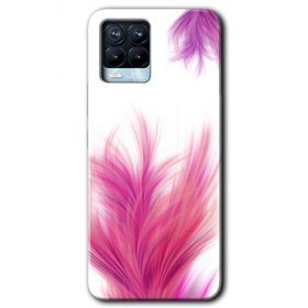Realme 8 Pro Pembe Tüy Baskılı Uyumlu Silikon Kılıf