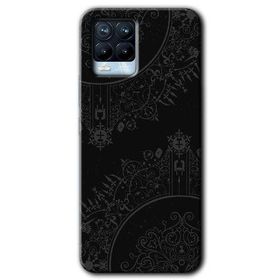 Realme 8 Pro Siyah Mandala Baskılı Uyumlu Silikon Kılıf