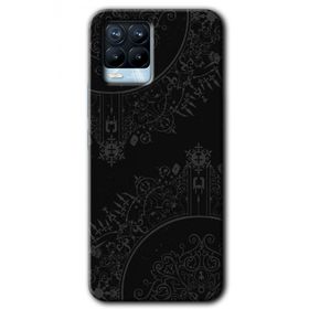 Realme 8 Pro Siyah Mandala Baskılı Uyumlu Silikon Kılıf