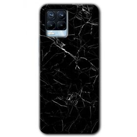 Realme 8 Pro Siyah Mermer Baskılı Uyumlu Silikon Kılıf