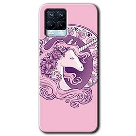 Realme 8 Pro Unicorn Pembe Baskılı Uyumlu Silikon Kılıf