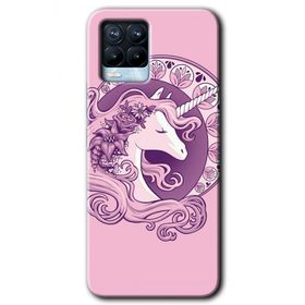 Realme 8 Pro Unicorn Pembe Baskılı Uyumlu Silikon Kılıf