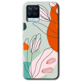 Realme 8 Pro Vektör Çiçekler Baskılı Uyumlu Silikon Kılıf