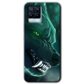 Realme 8 Pro Yeşil Kurt Baskılı Uyumlu Silikon Kılıf
