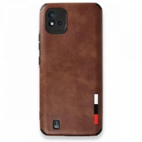 Realme C11 2021 Loop Deri Silikon Kahverengi Kılıf