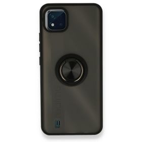 Realme C11 2021 Montreal Yüzüklü Silikon Kapak Siyah Kılıf