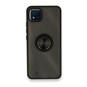Realme C11 2021 Montreal Yüzüklü Silikon Kapak Siyah Kılıf