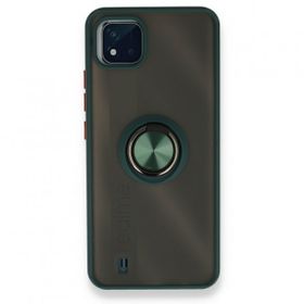 Realme C11 2021 Montreal Yüzüklü Silikon Kapak Yeşil Kılıf