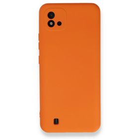 Realme C11 2021 Nano İçi Kadife Silikon Turuncu Kılıf