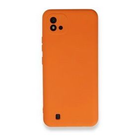 Realme C11 2021 Nano İçi Kadife Silikon Turuncu Kılıf