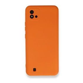 Realme C11 2021 Nano İçi Kadife Silikon Turuncu Kılıf