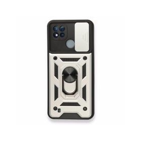 Realme C11 2021 Pars Lens Yüzüklü Silikon Gümüş Kılıf