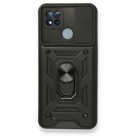 Realme C11 2021 Pars Lens Yüzüklü Silikon Siyah Kılıf