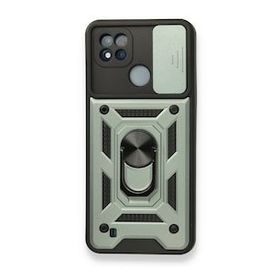 Realme C11 2021 Pars Lens Yüzüklü Silikon Yeşil Kılıf