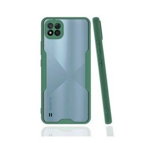 Realme C11 2021 Platin Silikon Yeşil Kılıf
