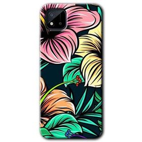 Realme C11 Çizim Çiçekler Baskılı Uyumlu Silikon Kılıf