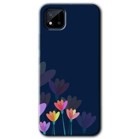 Realme C11 Çizim Çiçekleri Baskılı Uyumlu Silikon Kılıf